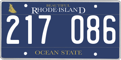 RI license plate 217086