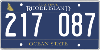 RI license plate 217087