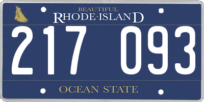 RI license plate 217093