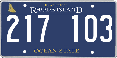 RI license plate 217103