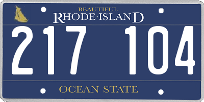 RI license plate 217104