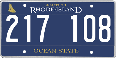 RI license plate 217108
