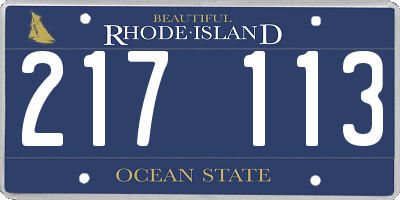 RI license plate 217113
