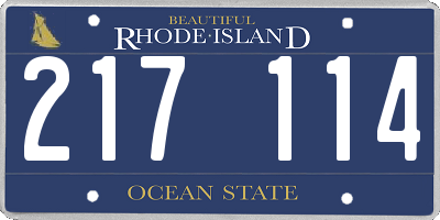 RI license plate 217114