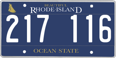 RI license plate 217116
