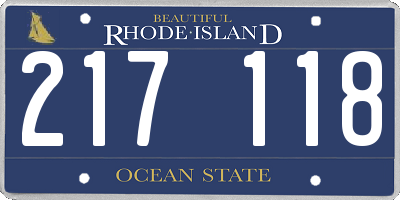 RI license plate 217118