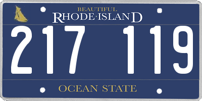 RI license plate 217119