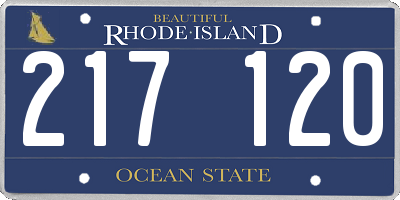 RI license plate 217120