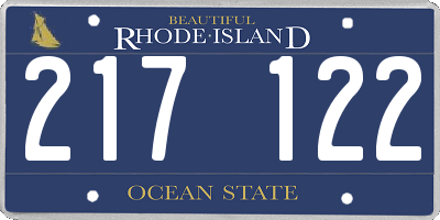 RI license plate 217122