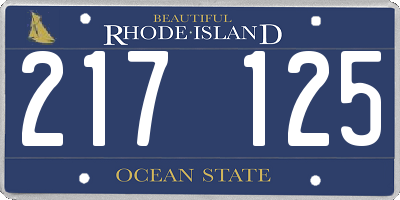 RI license plate 217125