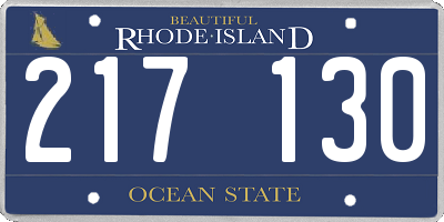 RI license plate 217130