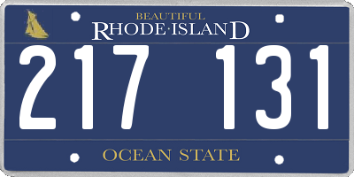RI license plate 217131