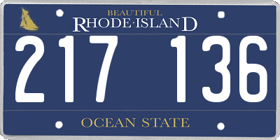 RI license plate 217136