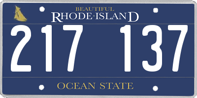 RI license plate 217137