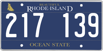 RI license plate 217139