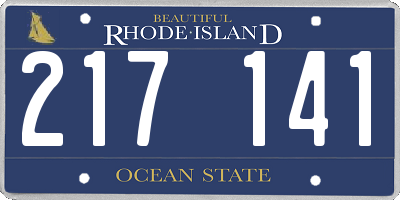 RI license plate 217141