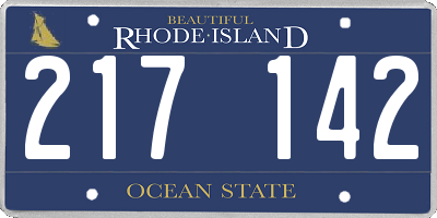 RI license plate 217142