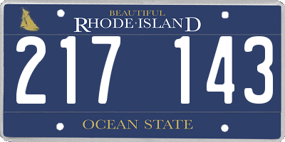 RI license plate 217143