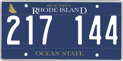 RI license plate 217144