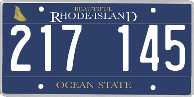 RI license plate 217145