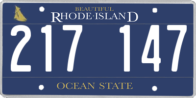 RI license plate 217147