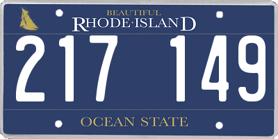 RI license plate 217149
