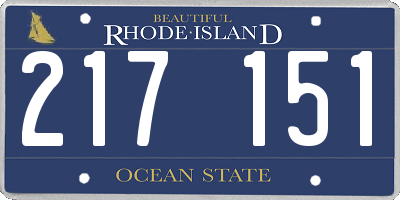 RI license plate 217151