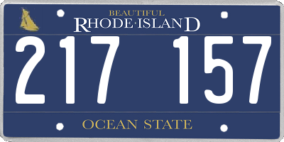 RI license plate 217157