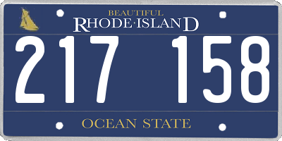 RI license plate 217158