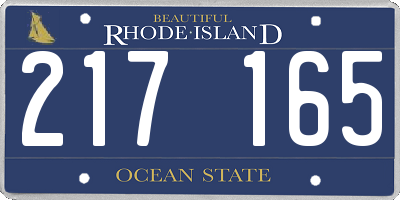 RI license plate 217165