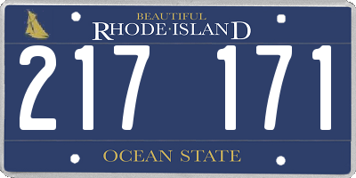 RI license plate 217171