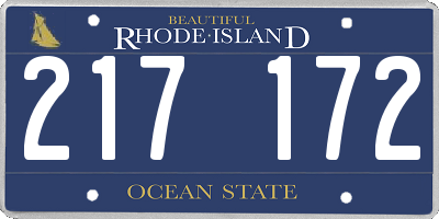 RI license plate 217172