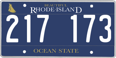 RI license plate 217173