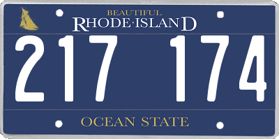 RI license plate 217174