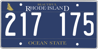 RI license plate 217175