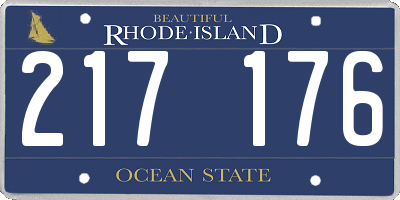 RI license plate 217176