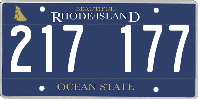 RI license plate 217177