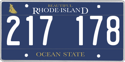 RI license plate 217178