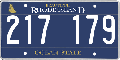 RI license plate 217179