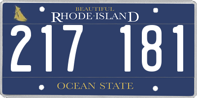 RI license plate 217181