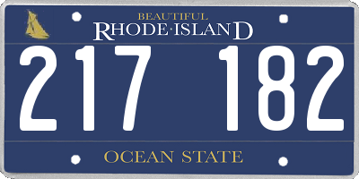RI license plate 217182
