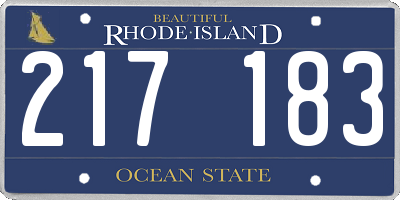 RI license plate 217183