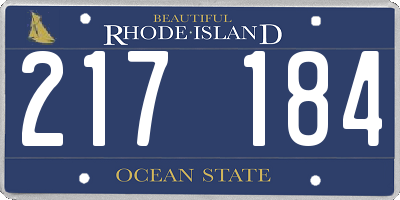 RI license plate 217184