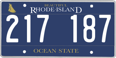 RI license plate 217187