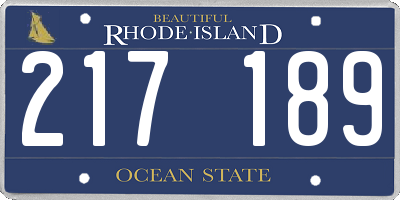 RI license plate 217189