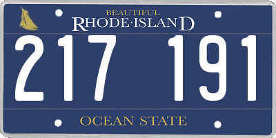 RI license plate 217191