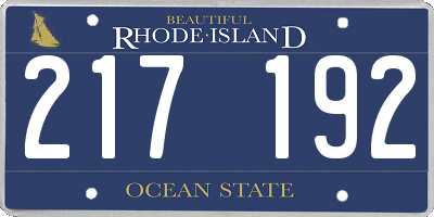 RI license plate 217192
