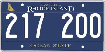 RI license plate 217200