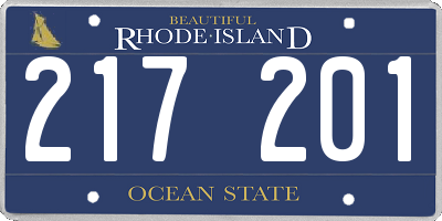 RI license plate 217201