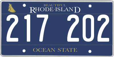 RI license plate 217202